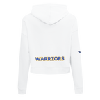 NBA GOLDEN STATE WARRIORS CLASSIC CHANDAIL À CAPUCHON COURT EN MOLLETON POUR FEMME (BLANC)