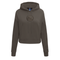 NBA GOLDEN STATE WARRIORS NEUTRAL CROPPED WOMEN'S PULLOVER HOODIE (DARK TAUPE)