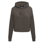 NBA GOLDEN STATE WARRIORS NEUTRAL CROPPED WOMEN'S PULLOVER HOODIE (DARK TAUPE)