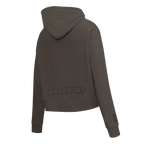 NBA GOLDEN STATE WARRIORS NEUTRAL CROPPED WOMEN'S PULLOVER HOODIE (DARK TAUPE)