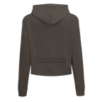 NBA GOLDEN STATE WARRIORS NEUTRAL CROPPED WOMEN'S PULLOVER HOODIE (DARK TAUPE)