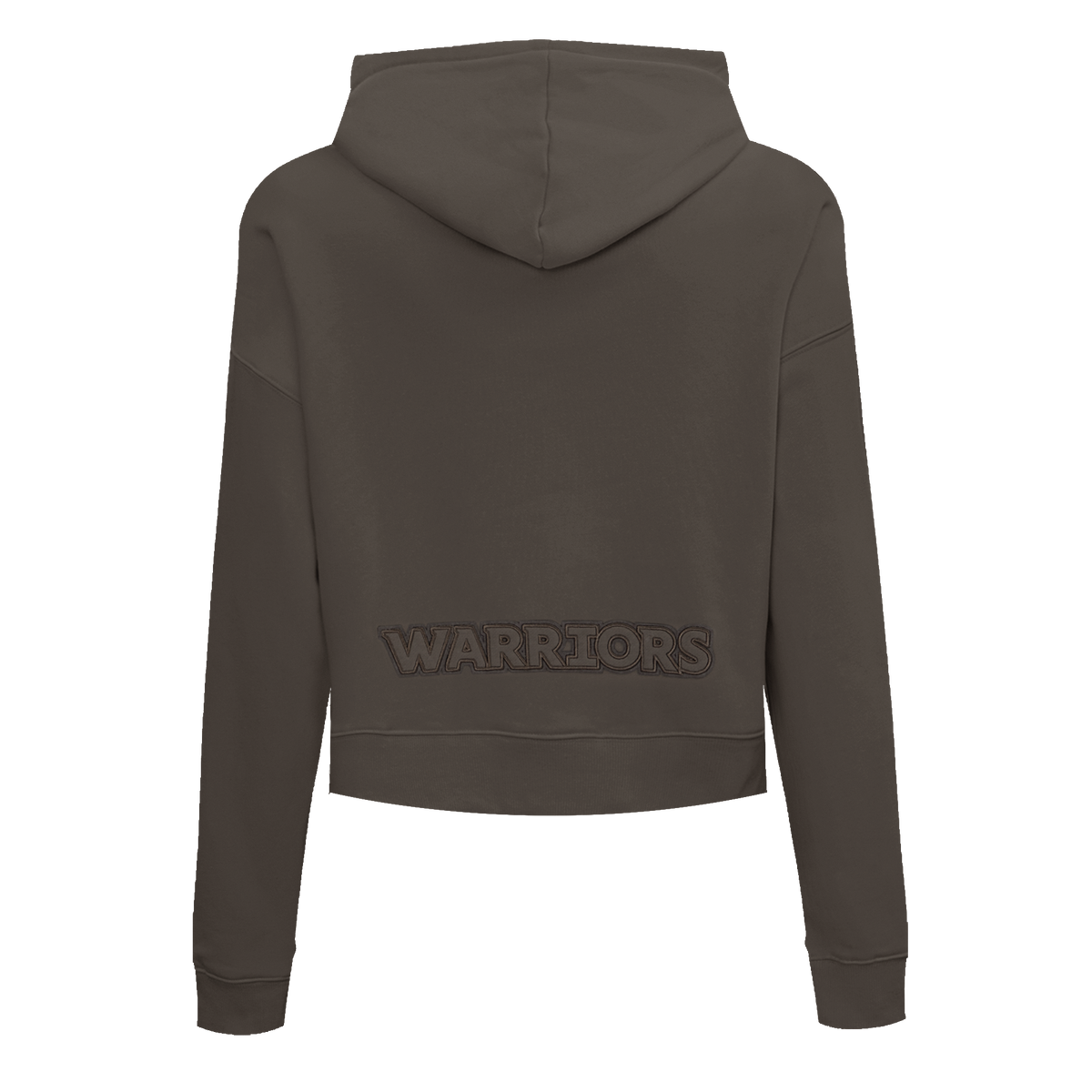 NBA GOLDEN STATE WARRIORS NEUTRAL CROPPED WOMEN'S PULLOVER HOODIE (DARK TAUPE)