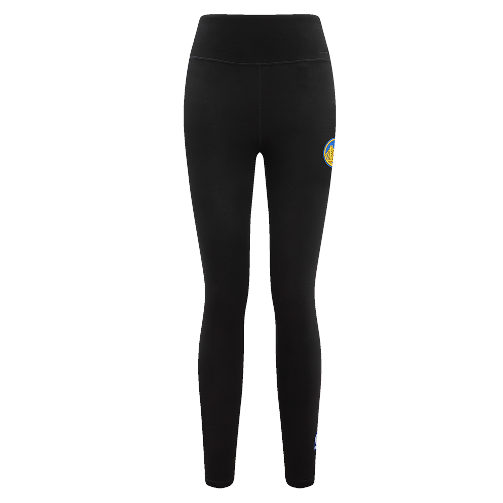 NBA GOLDEN STATE WARRIORS SCRIPT TAIL WOMEN'S HIGH WAIST JERSEY LEGGING (BLACK)
