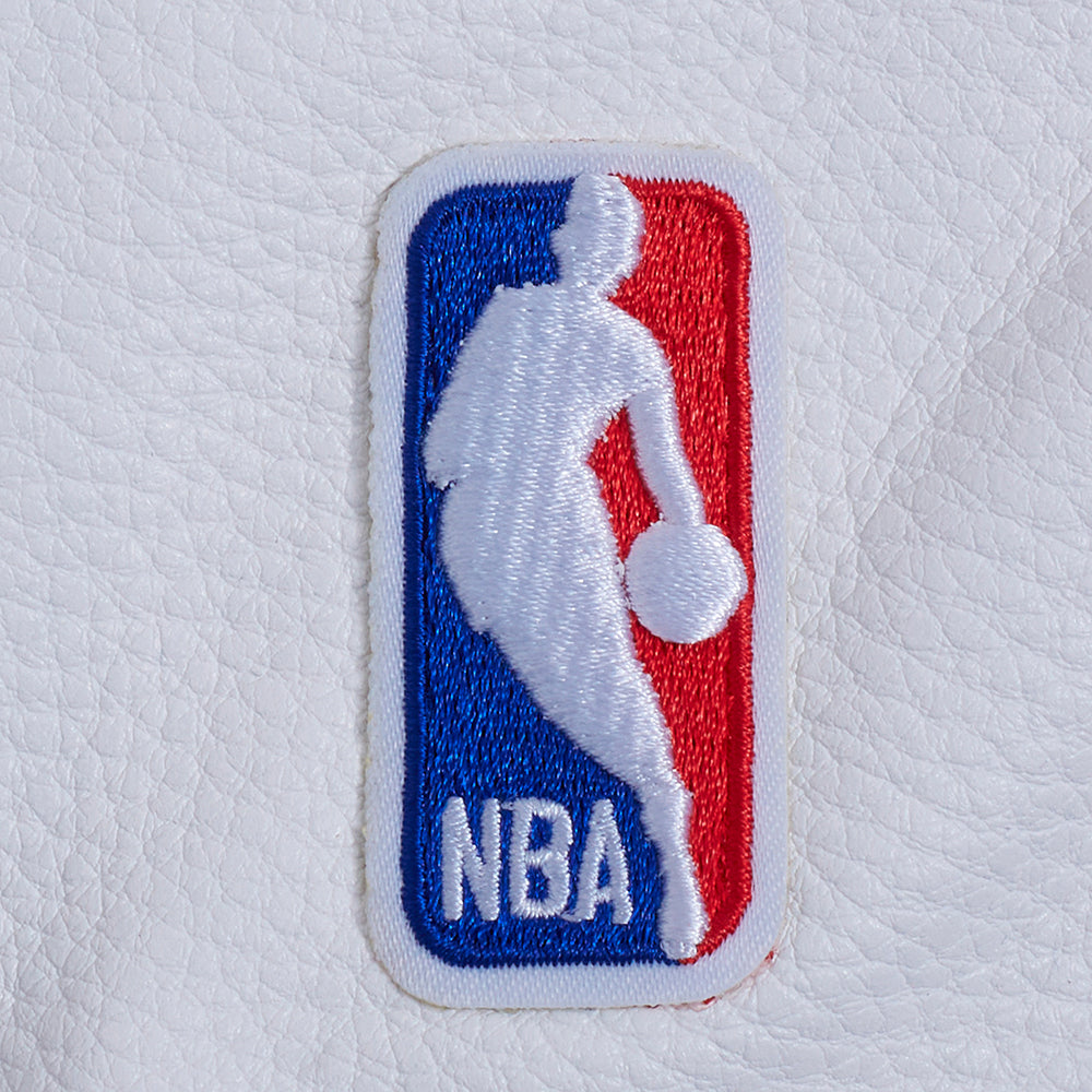 NBA GOLDEN STATE WARRIORS RETRO CLASSIC WOMEN'S RIB WOOL VARSITY JACKET (ROYAL BLUE/WHITE)