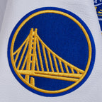 NBA GOLDEN STATE WARRIORS RETRO CLASSIC WOMEN'S RIB WOOL VARSITY JACKET (ROYAL BLUE/WHITE)