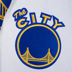 NBA GOLDEN STATE WARRIORS RETRO CLASSIC WOMEN'S RIB WOOL VARSITY JACKET (ROYAL BLUE/WHITE)