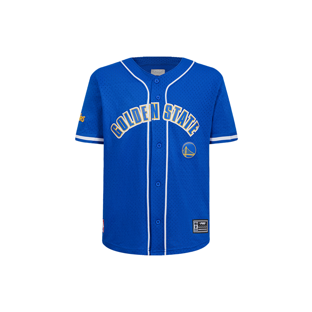 NBA GOLDEN STATE WARRIORS CLASSIC LITTLE BOY'S MESH BUTTON DOWN SHIRT (ROYAL BLUE)