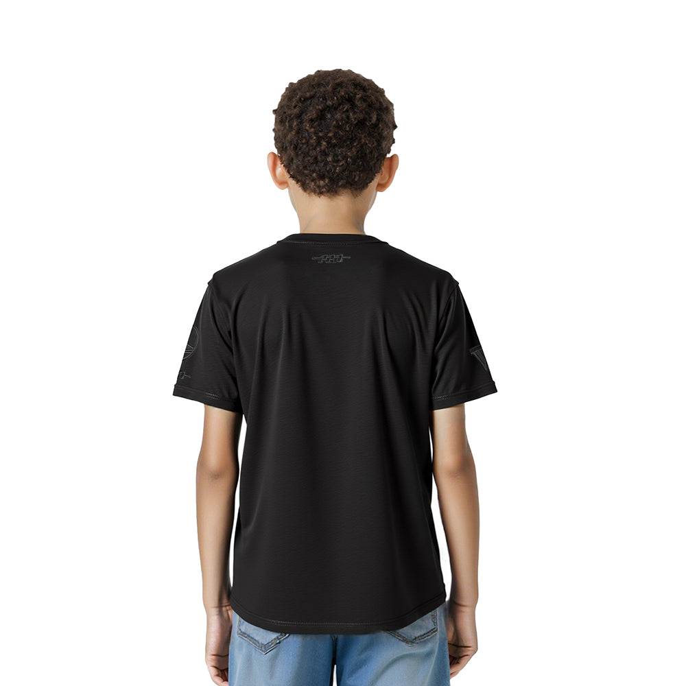 NBA GOLDEN STATE WARRIORS TRIPLE BLACK LITTLE BOY'S SHORT SLEEVE TEE (BLACK)