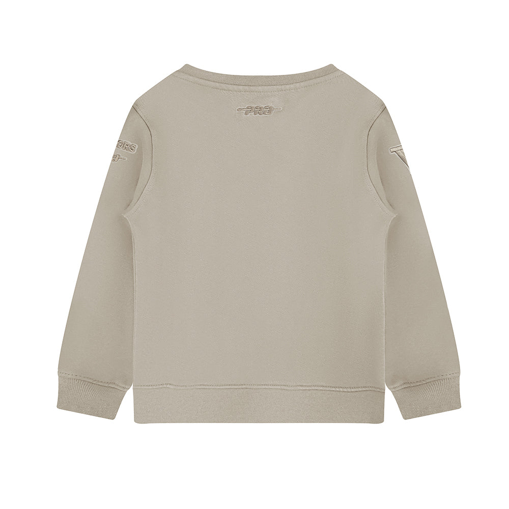 NBA GOLDEN STATE WARRIORS NEUTRAL LITTLE BOYS FLEECE CREWNECK (TAUPE)
