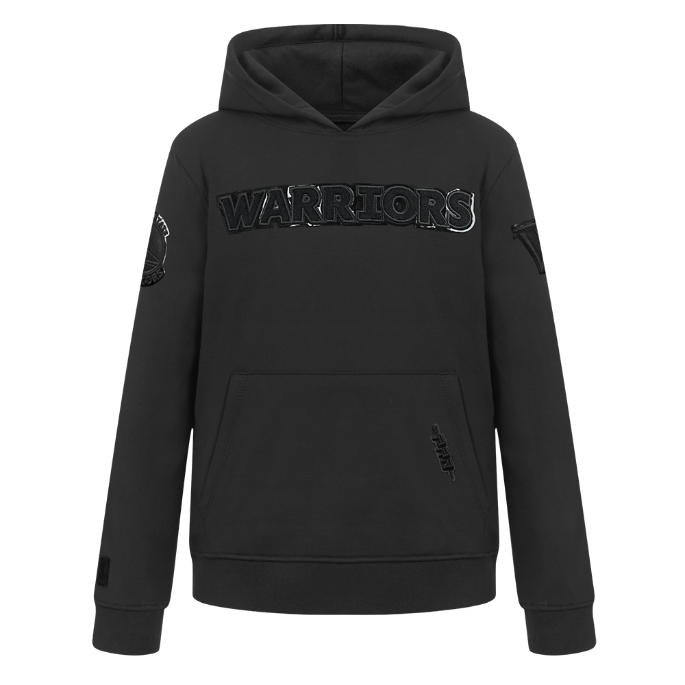 NBA GOLDEN STATE WARRIORS TRIPLE BLACK LITTLE BOY'S FLEECE PULLOVER HOODIE (BLACK)