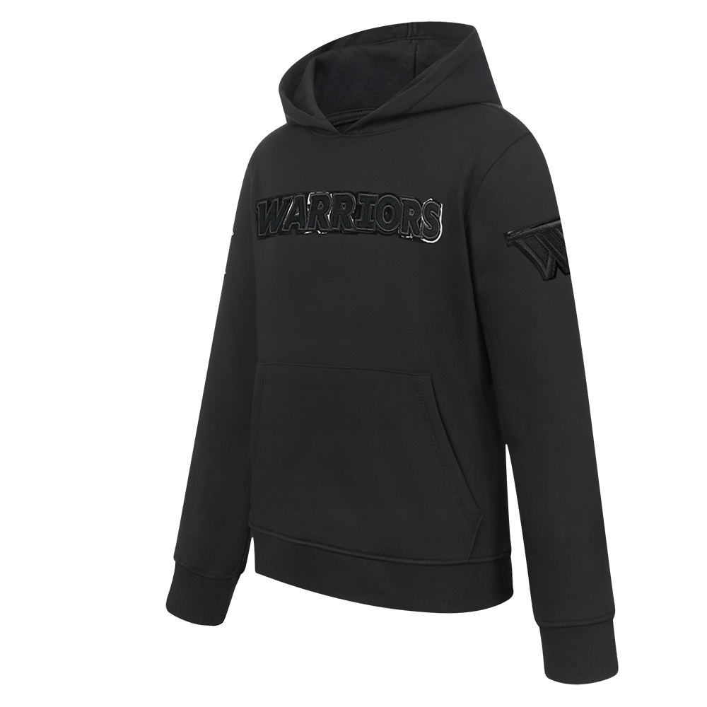 NBA GOLDEN STATE WARRIORS TRIPLE BLACK LITTLE BOY'S FLEECE PULLOVER HOODIE (BLACK)