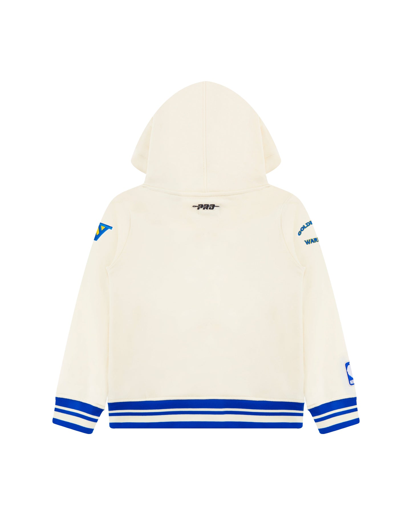 NBA GOLDEN STATE WARRIORS RETRO CLASSIC LITTLE BOYS RIB FLEECE PULLOVER HOODIE (EGGSHELL/ROYAL BLUE)