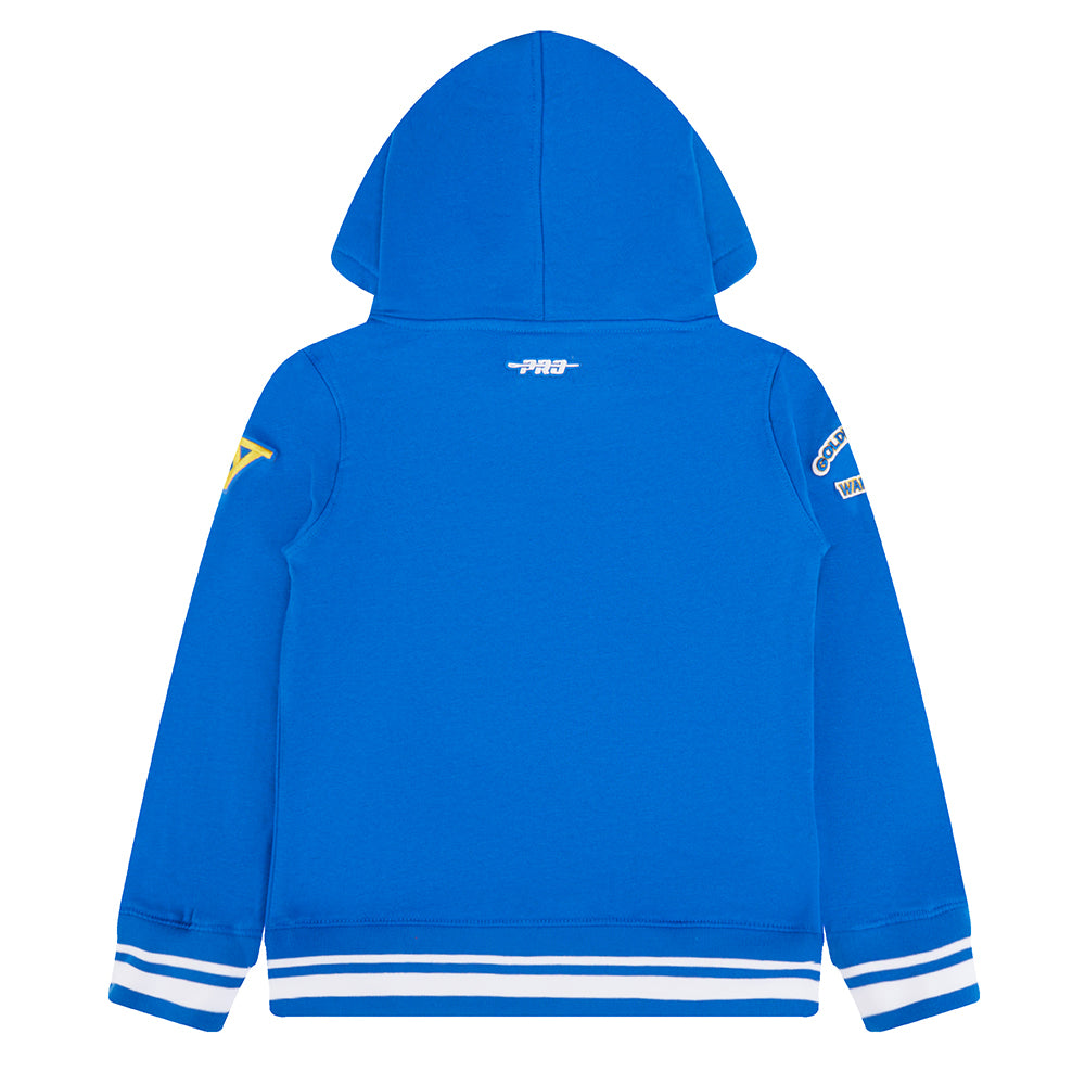 NBA GOLDEN STATE WARRIORS RETRO CLASSIC LITTLE BOYS RIB FLEECE PULLOVER HOODIE (ROYAL BLUE)
