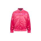 NBA GOLDEN STATE WARRIORS TRIPLE PINK LITTLE GIRL'S SATIN JACKET (BEETROOT PURPLE)