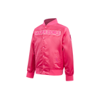 NBA GOLDEN STATE WARRIORS TRIPLE PINK LITTLE GIRL'S SATIN JACKET (BEETROOT PURPLE)