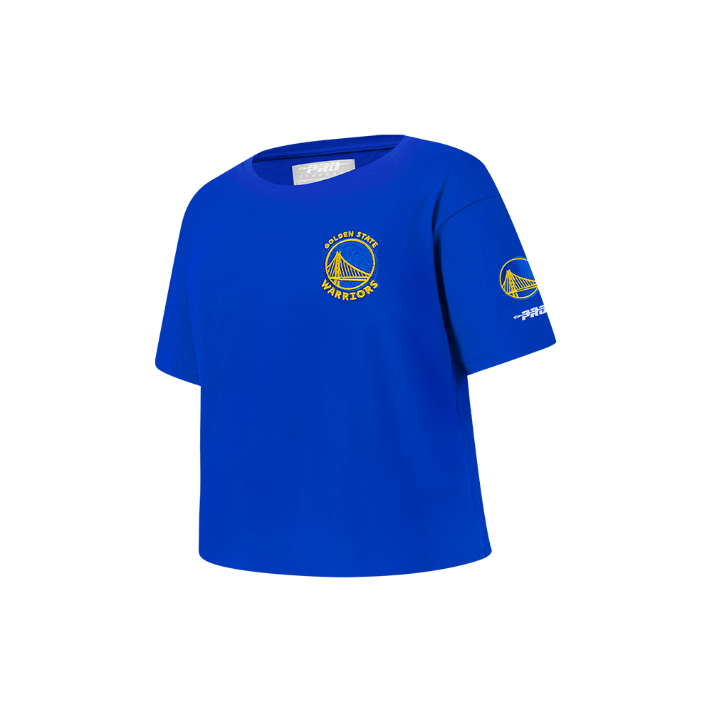 NBA GOLDEN STATE WARRIORS CLASSIC LITTLE GIRLS SHORT SLEEVE BOXY TEE (ROYAL BLUE)