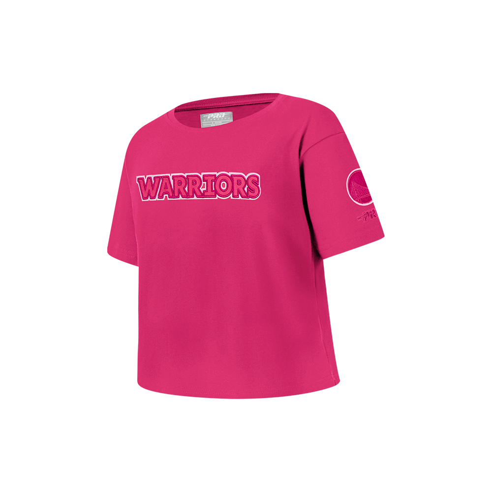NBA GOLDEN STATE WARRIORS TRIPLE PINK LITTLE GIRL'S SHORT SLEEVE BOXY TEE (BEETROOT PURPLE)