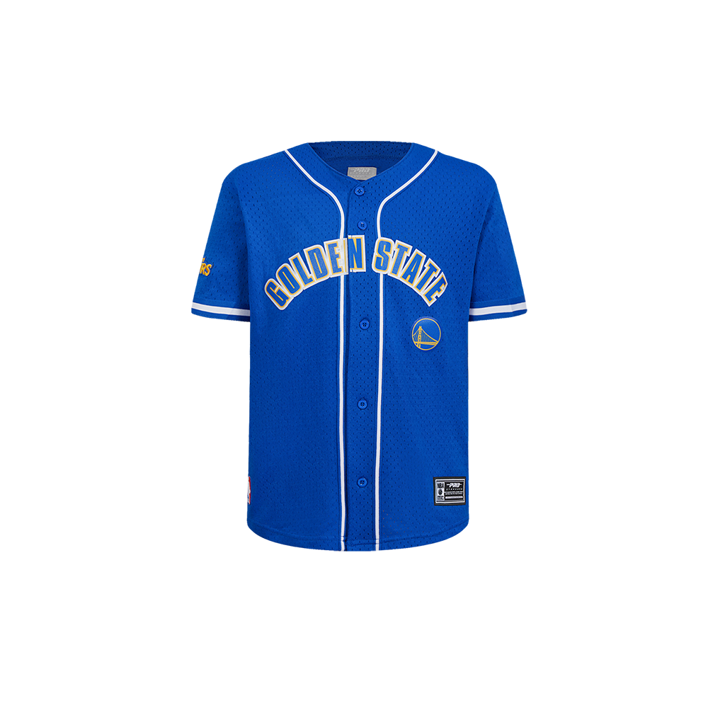 NBA GOLDEN STATE WARRIORS CLASSIC TODDLER BOY'S MESH BUTTON DOWN SHIRT (ROYAL BLUE)