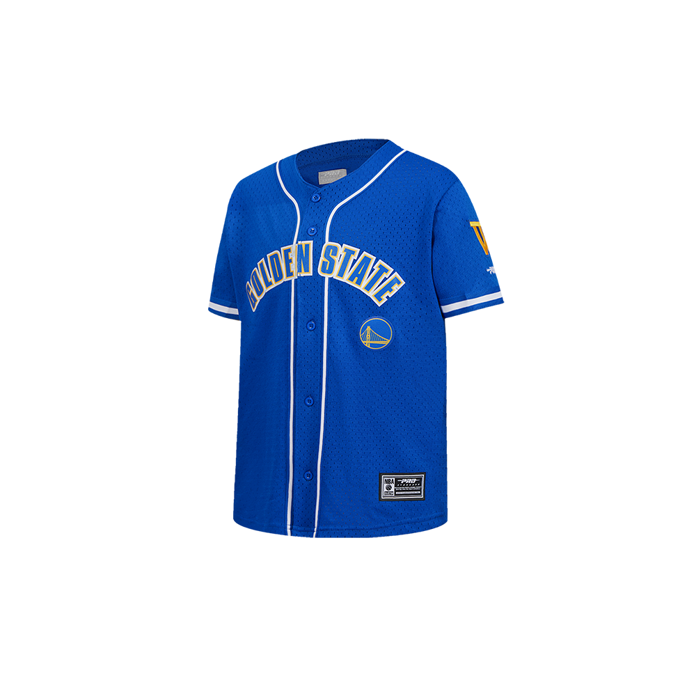 NBA GOLDEN STATE WARRIORS CLASSIC TODDLER BOY'S MESH BUTTON DOWN SHIRT (ROYAL BLUE)