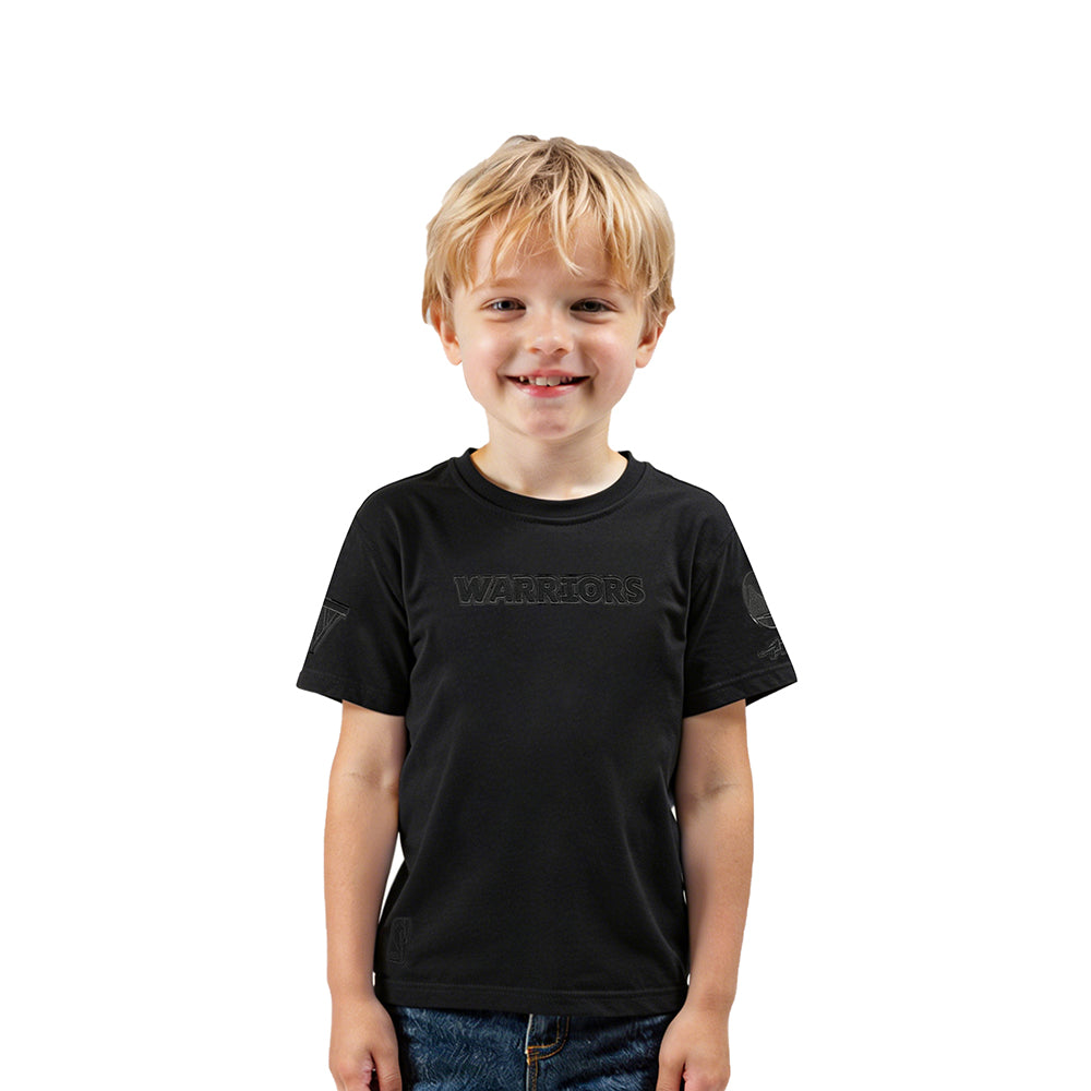 NBA GOLDEN STATE WARRIORS TRIPLE BLACK TODDLER BOY'S SHORT SLEEVE TEE (BLACK)