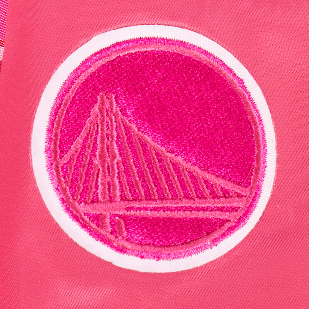 NBA GOLDEN STATE WARRIORS TRIPLE PINK TODDLER GIRL'S SATIN JACKET (BEETROOT PURPLE)