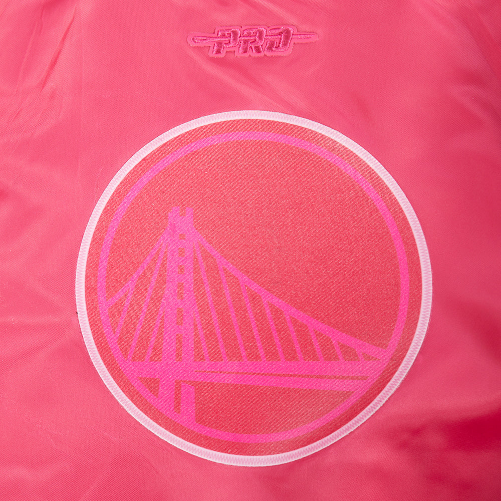 NBA GOLDEN STATE WARRIORS TRIPLE PINK TODDLER GIRL'S SATIN JACKET (BEETROOT PURPLE)
