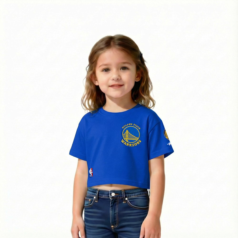 NBA GOLDEN STATE WARRIORS CLASSIC TODDLER GIRL'S SS BOXY TEE (ROYAL BLUE)