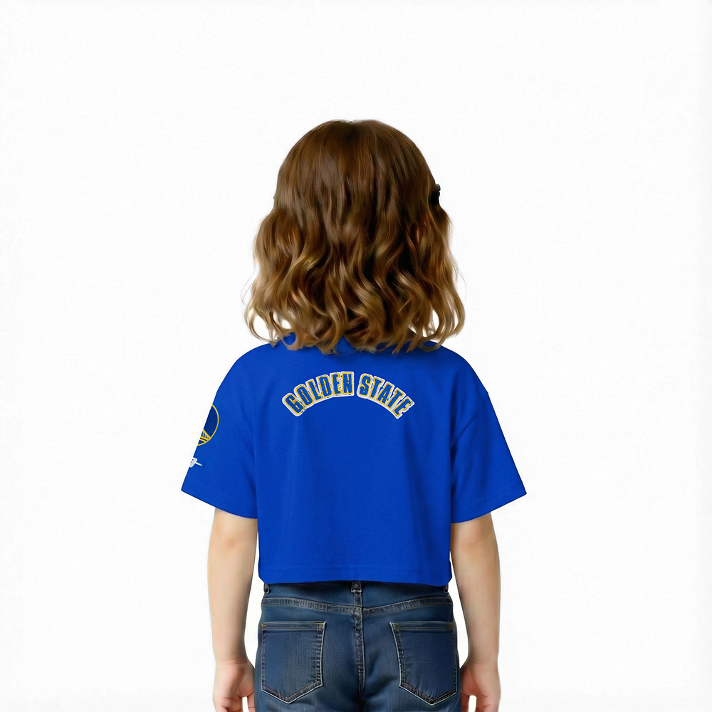 NBA GOLDEN STATE WARRIORS CLASSIC TODDLER GIRL'S SS BOXY TEE (ROYAL BLUE)