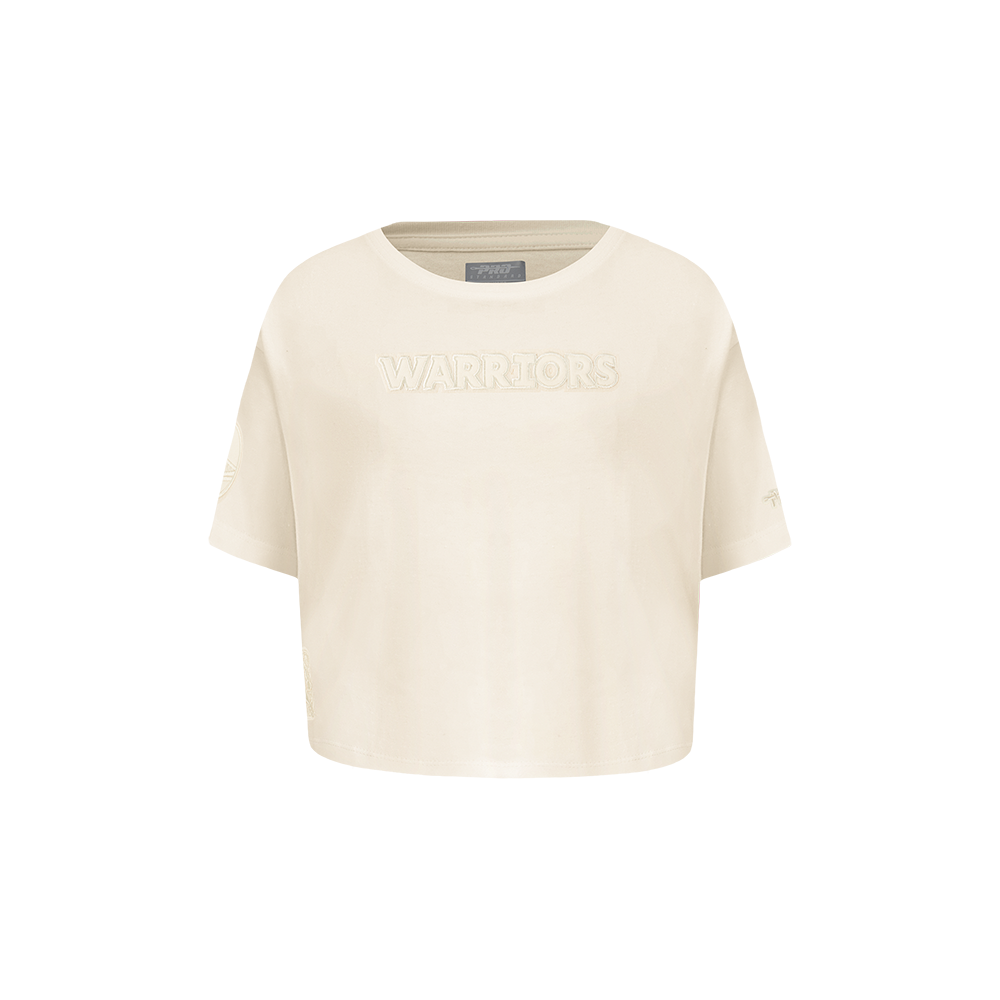 NBA GOLDEN STATE WARRIORS NEUTRAL TODDLER GIRL'S SHORT SLEEVE BOXY TEE (EGGSHELL)