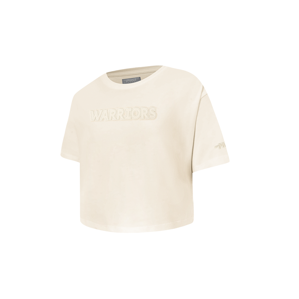 NBA GOLDEN STATE WARRIORS NEUTRAL TODDLER GIRL'S SHORT SLEEVE BOXY TEE (EGGSHELL)
