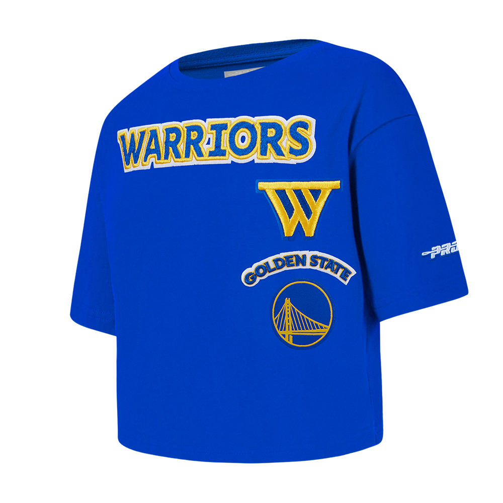 NBA GOLDEN STATE WARRIORS RETRO CLASSIC TODDLER GIRL'S SHORT SLEEVE BOXY TEE (ROYAL BLUE)