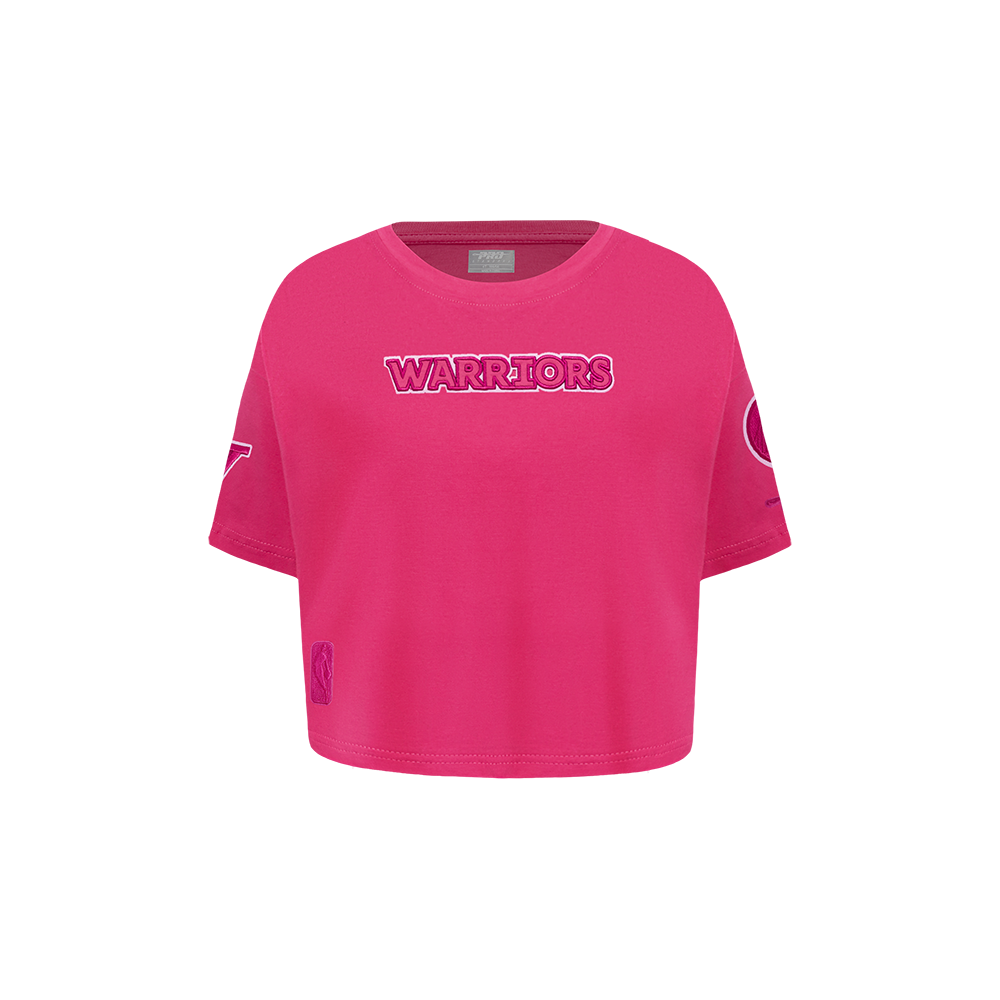 NBA GOLDEN STATE WARRIORS TRIPLE PINK TODDLER GIRL'S SHORT SLEEVE BOXY TEE (BEETROOT PURPLE)