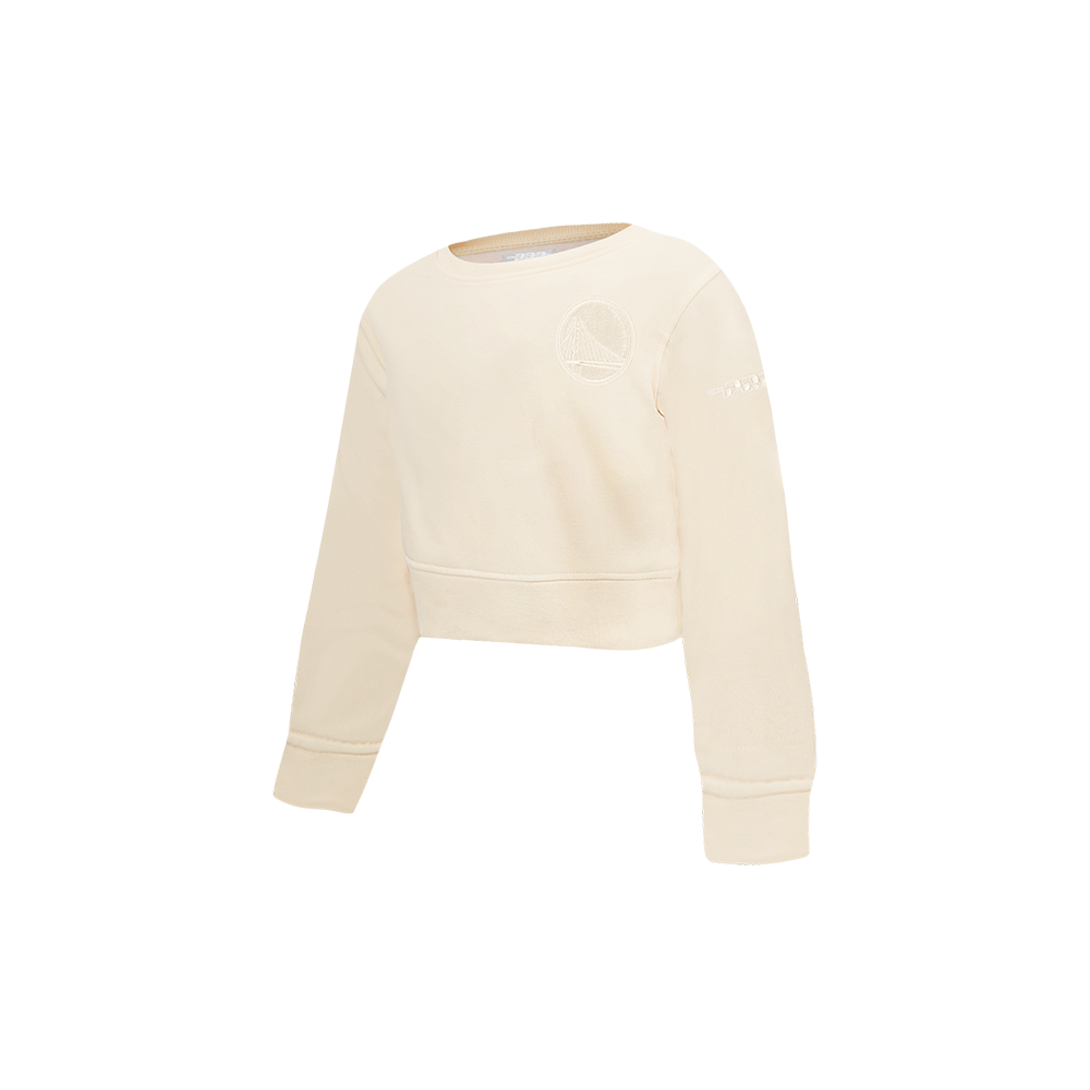 NBA GOLDEN STATE WARRIORS NEUTRAL TODDLER GIRLS  FLEECE CREWNECK (EGGSHELL)