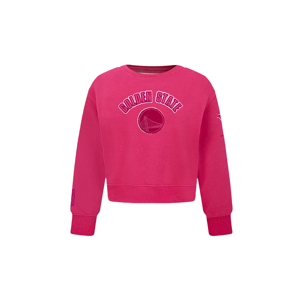 NBA GOLDEN STATE WARRIORS TRIPLE PINK TODDLER GIRL'S FLEECE CREWNECK (BEETROOT PURPLE)