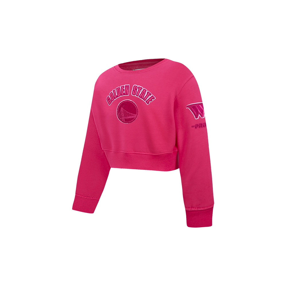 NBA GOLDEN STATE WARRIORS TRIPLE PINK TODDLER GIRL'S FLEECE CREWNECK (BEETROOT PURPLE)