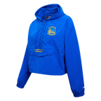 NBA GOLDEN STATE WARRIORS CLASSIC WIND BLOUSON TISSÉ À DEMI-FERMETURE À GLISSIÈRE POUR FEMME (BLEU ROYAL)
