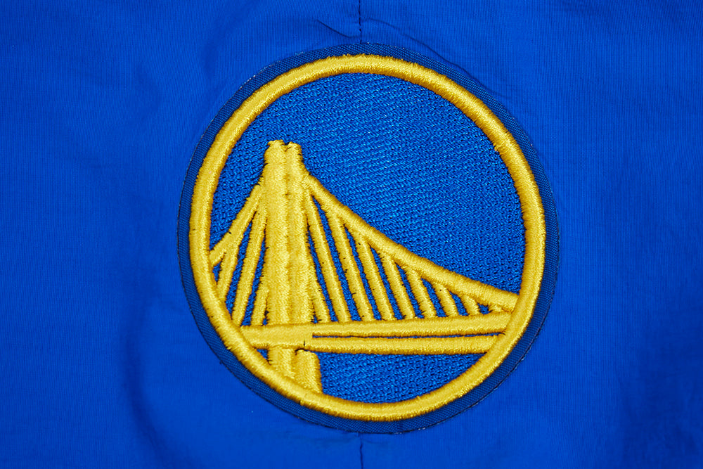 NBA GOLDEN STATE WARRIORS CLASSIC WIND BLOUSON TISSÉ À DEMI-FERMETURE À GLISSIÈRE POUR FEMME (BLEU ROYAL)
