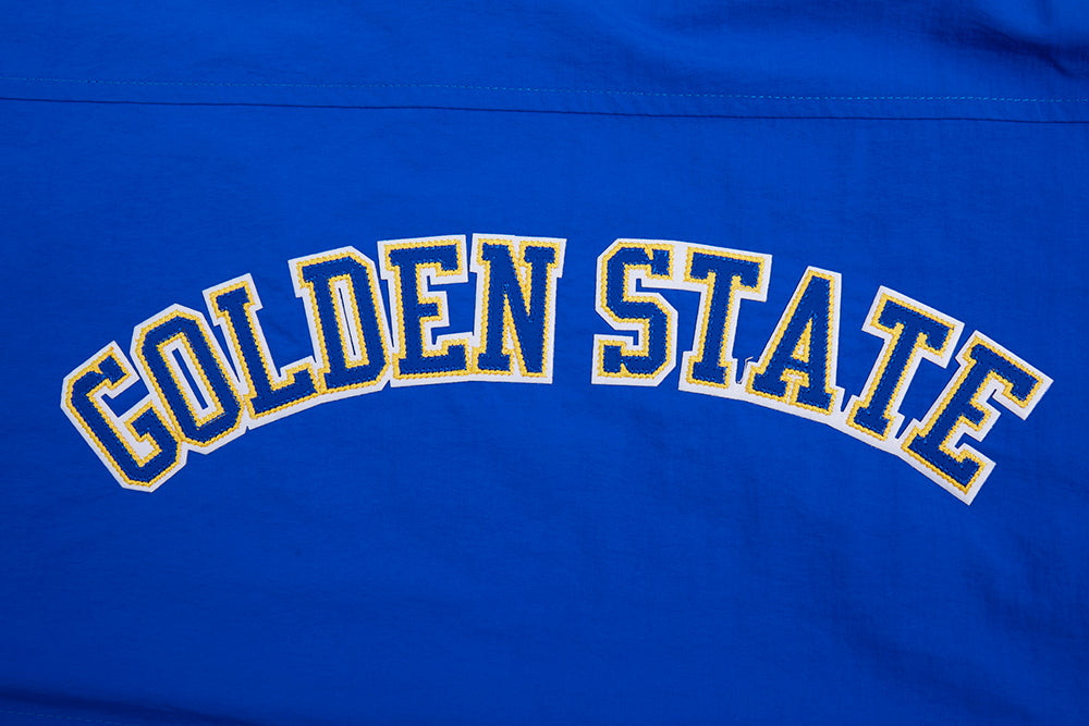 NBA GOLDEN STATE WARRIORS CLASSIC WIND BLOUSON TISSÉ À DEMI-FERMETURE À GLISSIÈRE POUR FEMME (BLEU ROYAL)