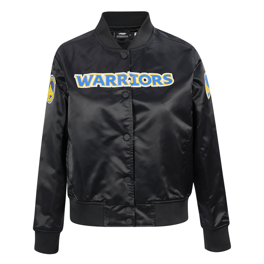 NBA GOLDEN STATE WARRIORS CLASSIC BLOUSON EN SATIN POUR FEMME (NOIR)