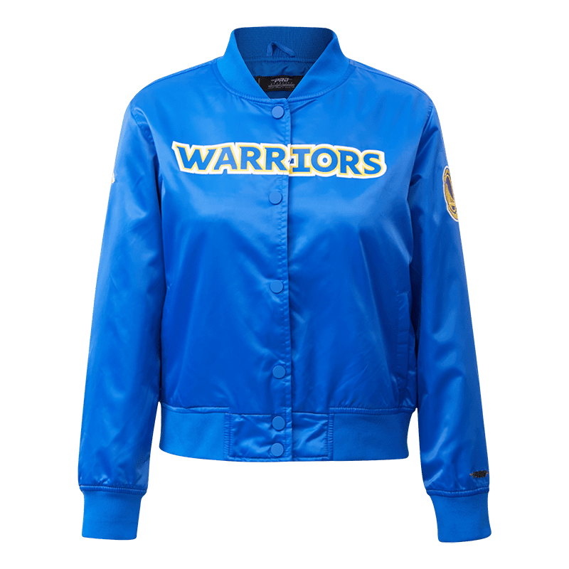 NBA GOLDEN STATE WARRIORS CLASSIC BLOUSON EN SATIN POUR FEMME (BLEU ROYAL)