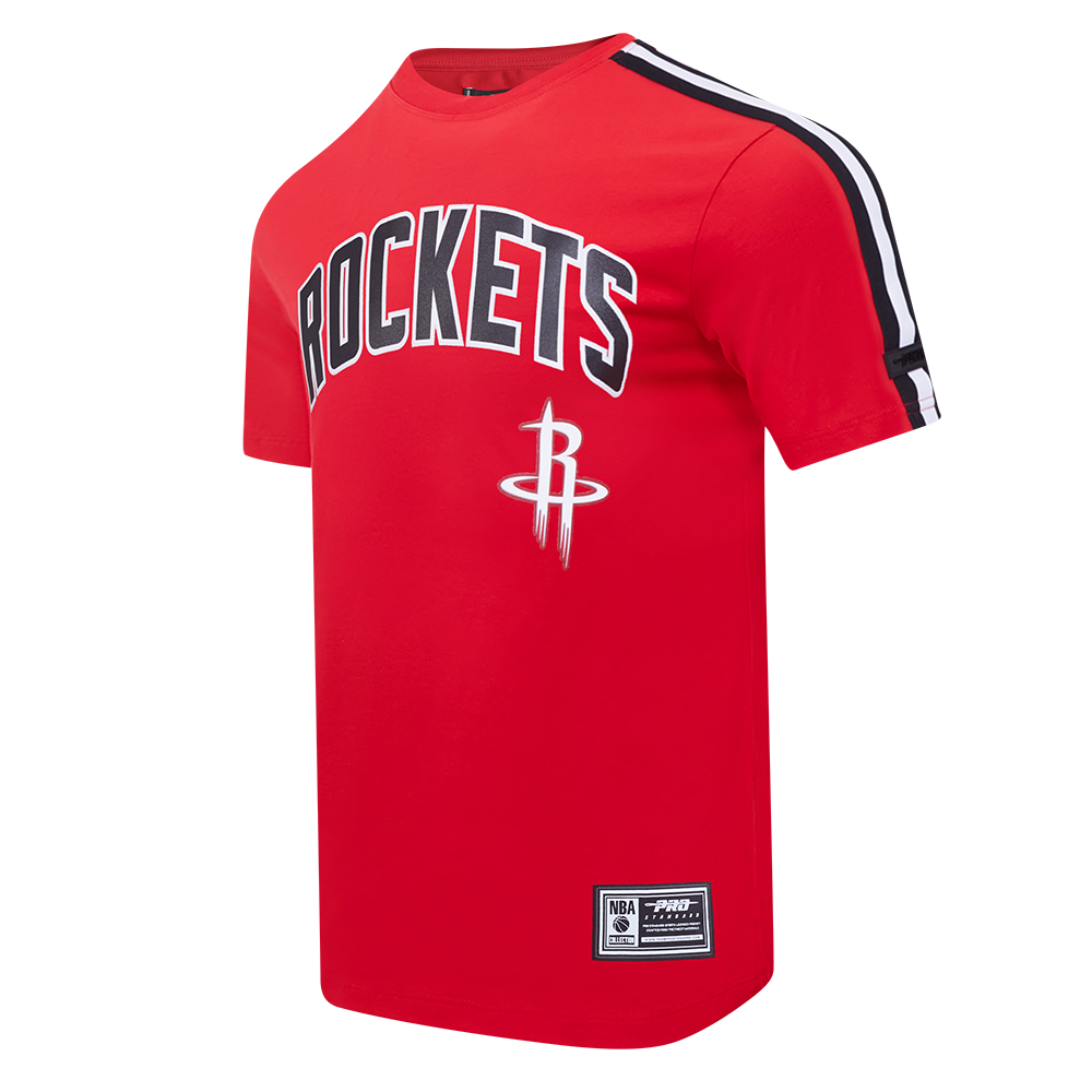 NBA HOUSTON ROCKETS CLASSIC MEN'S MESH STRIPED TEE (RED/BLACK)