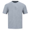 NBA HOUSTON ROCKETS REVERSE FRENCH TERRY T-SHIRT EN JERSEY DE COTON À ÉPAULES TOMBANTES POUR HOMME (GRIS CHINÉ FONCÉ)