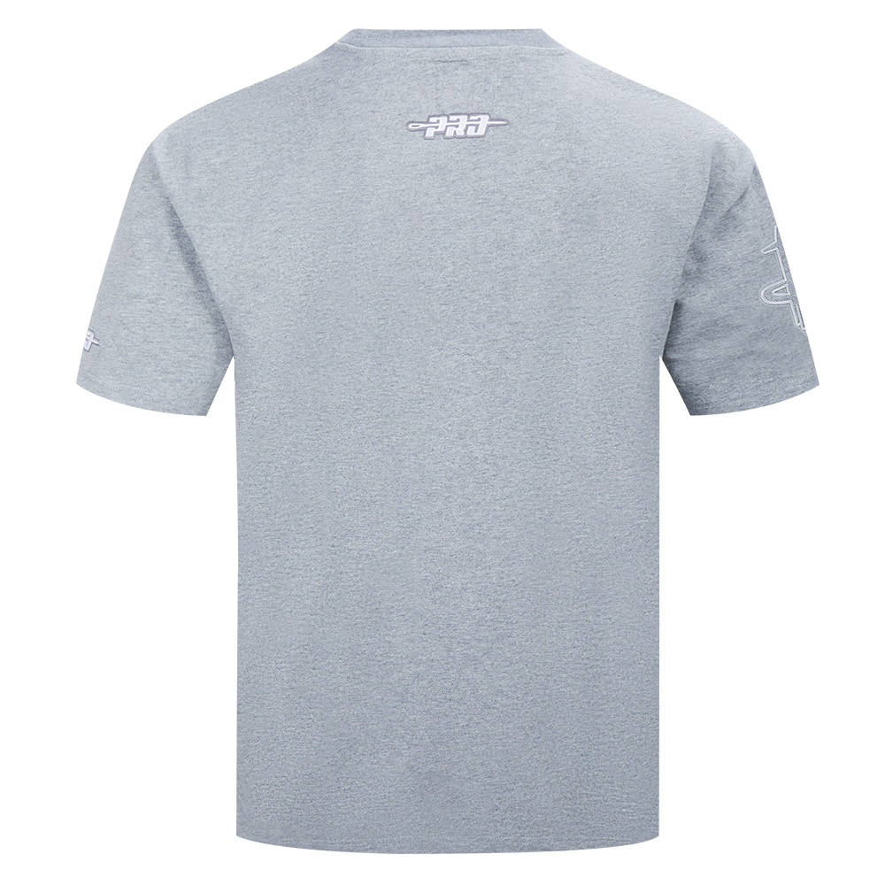 NBA HOUSTON ROCKETS REVERSE FRENCH TERRY T-SHIRT EN JERSEY DE COTON À ÉPAULES TOMBANTES POUR HOMME (GRIS CHINÉ FONCÉ)