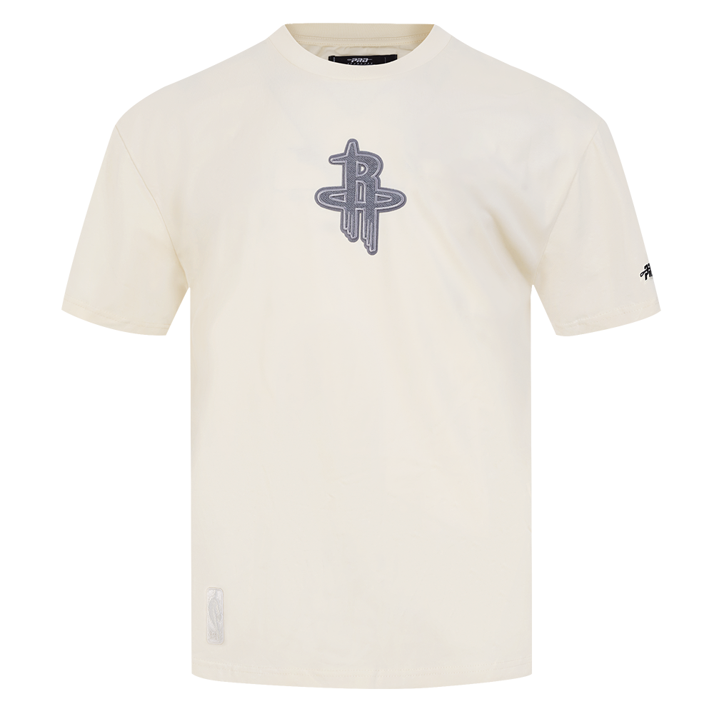 NBA HOUSTON ROCKETS REVERSE FRENCH TERRY T-SHIRT EN JERSEY DE COTON À ÉPAULES TOMBANTES POUR HOMME (COQUILLE D'ŒUF)