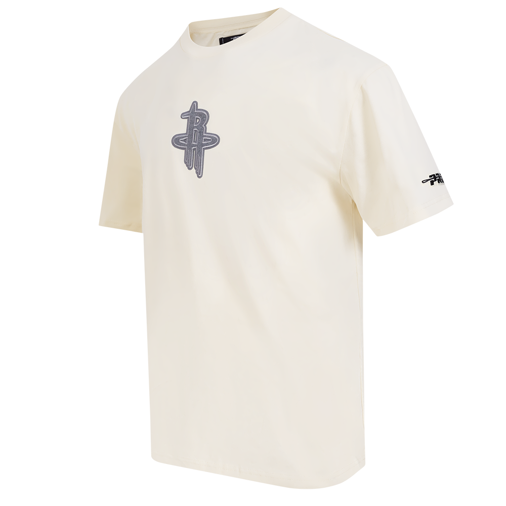 NBA HOUSTON ROCKETS REVERSE FRENCH TERRY T-SHIRT EN JERSEY DE COTON À ÉPAULES TOMBANTES POUR HOMME (COQUILLE D'ŒUF)