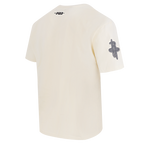 NBA HOUSTON ROCKETS REVERSE FRENCH TERRY T-SHIRT EN JERSEY DE COTON À ÉPAULES TOMBANTES POUR HOMME (COQUILLE D'ŒUF)