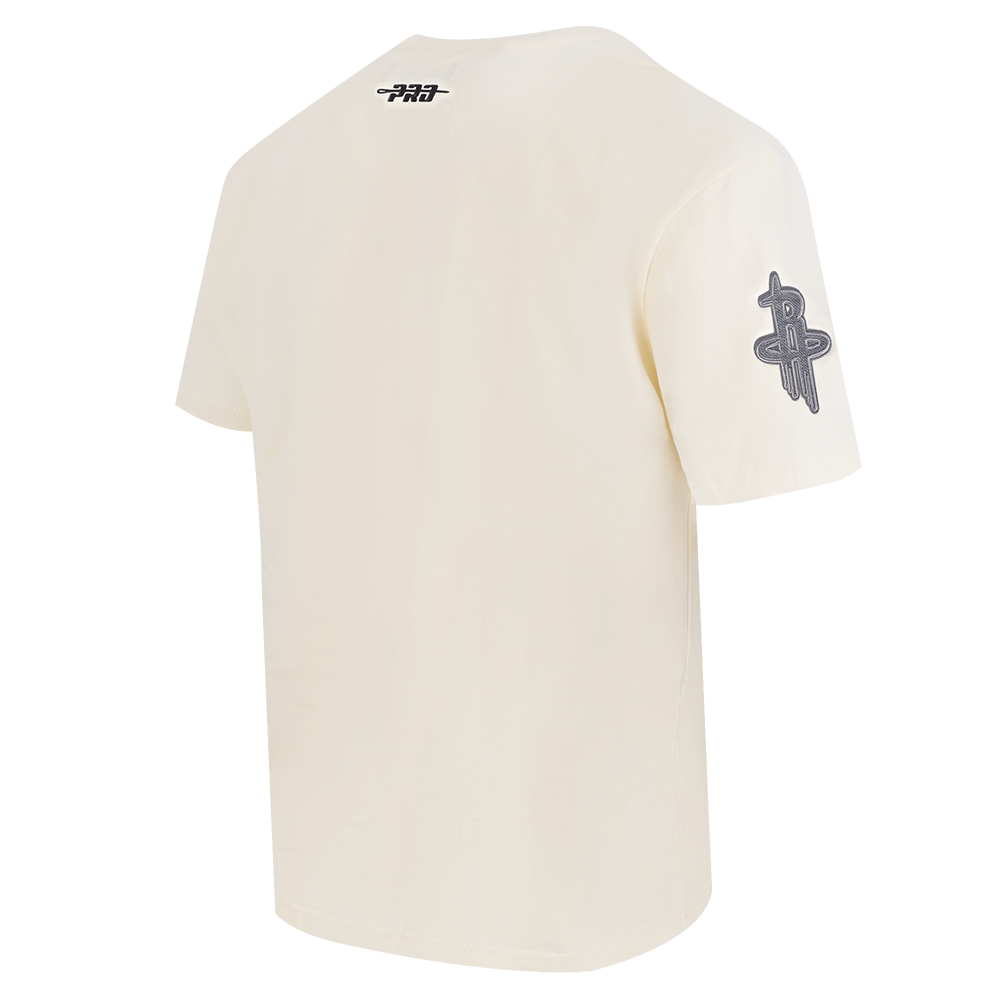 NBA HOUSTON ROCKETS REVERSE FRENCH TERRY T-SHIRT EN JERSEY DE COTON À ÉPAULES TOMBANTES POUR HOMME (COQUILLE D'ŒUF)