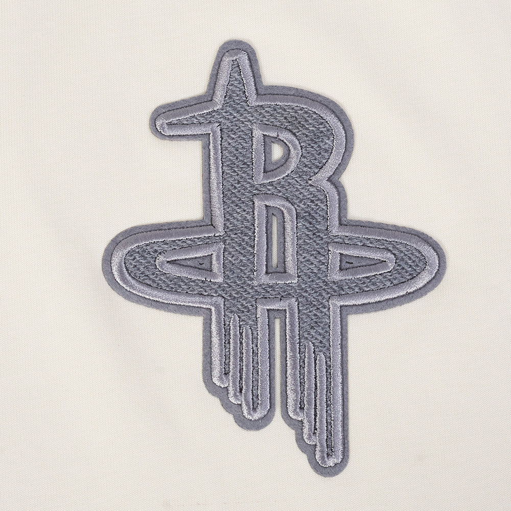 NBA HOUSTON ROCKETS REVERSE FRENCH TERRY T-SHIRT EN JERSEY DE COTON À ÉPAULES TOMBANTES POUR HOMME (COQUILLE D'ŒUF)