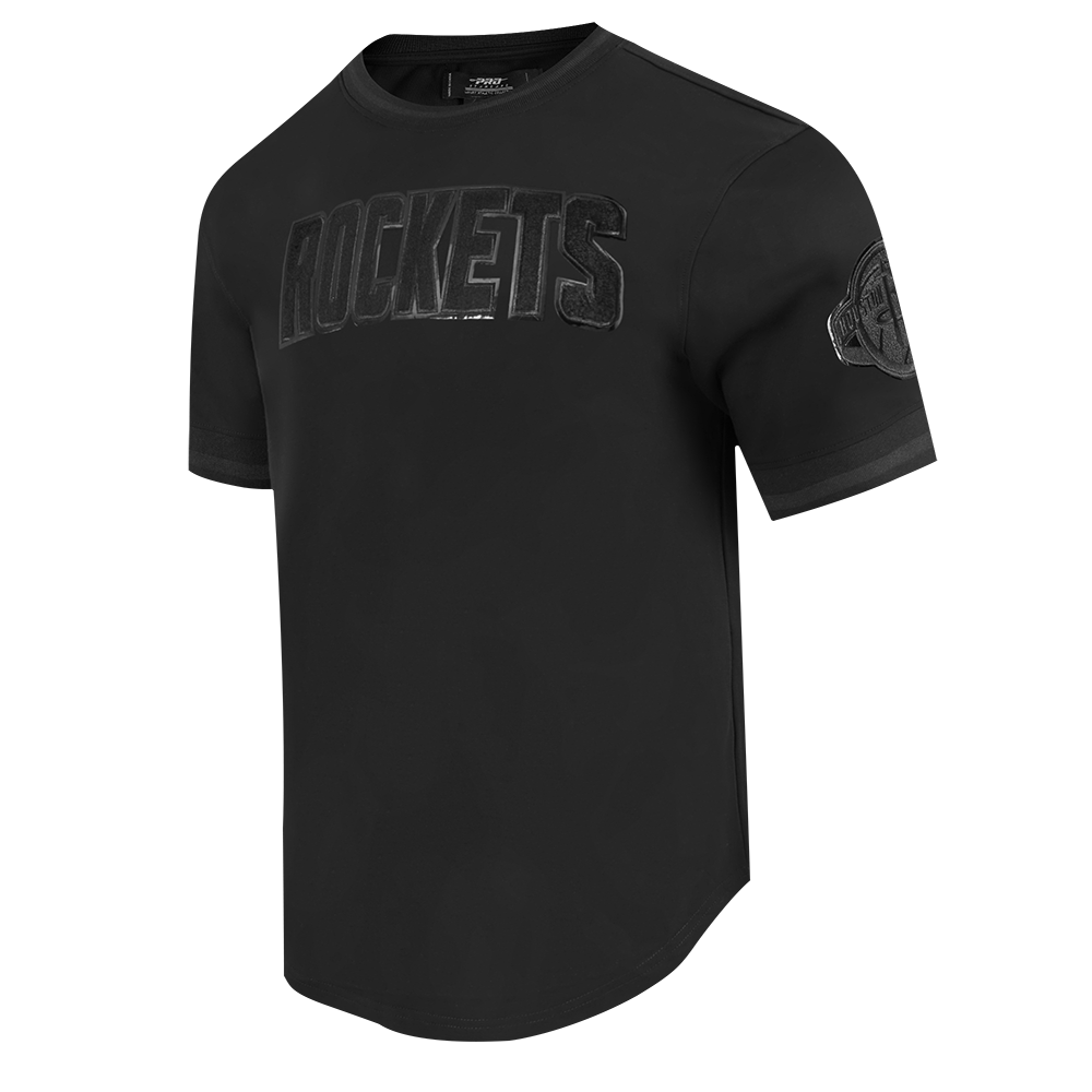 NBA HOUSTON ROCKETS TRIPLE BLACK MEN'S DOUBLE KNIT TEE SHORT SLEEVE (TRIPLE BLACK)