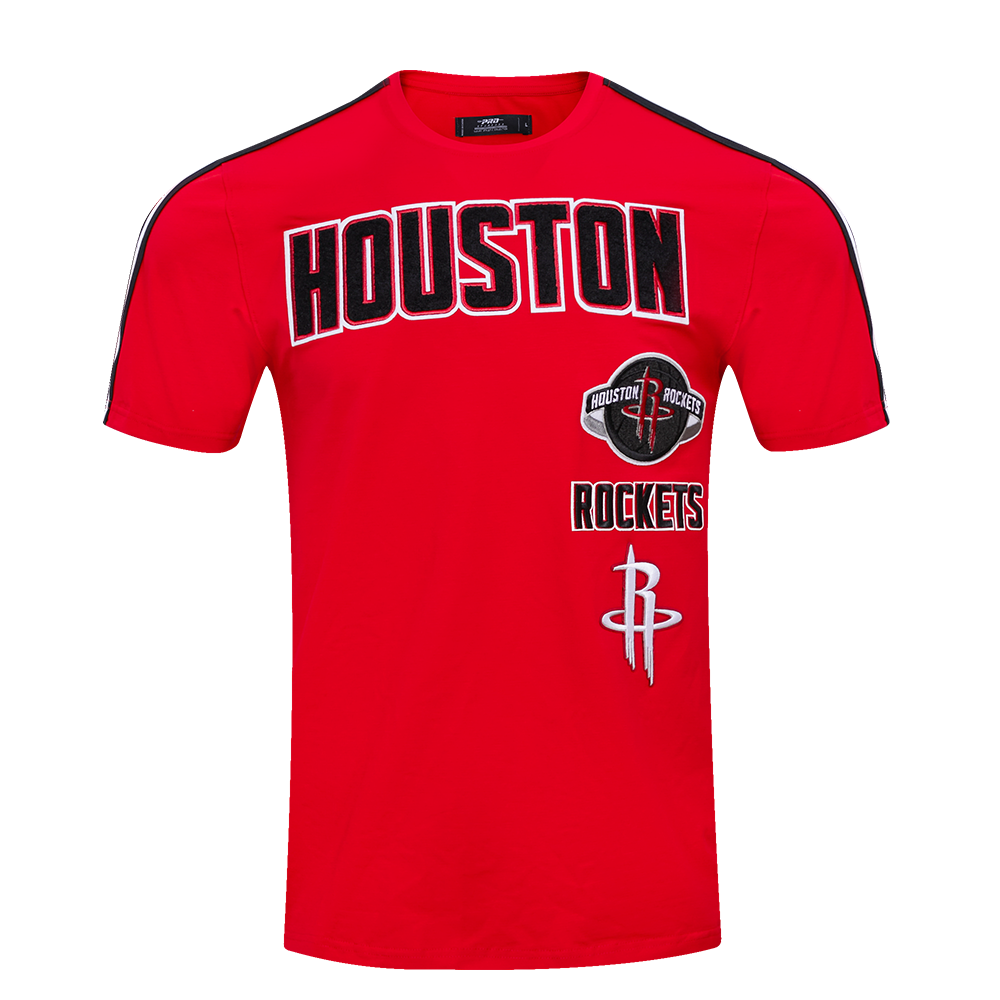 NBA HOUSTON ROCKETS RETRO CLASSIC T-SHIRT À RAYURES POUR HOMME (ROUGE/NOIR)
